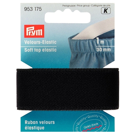 Velour Resår 30mm Svart